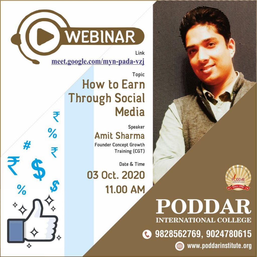 Webinar on Earning on Social Media